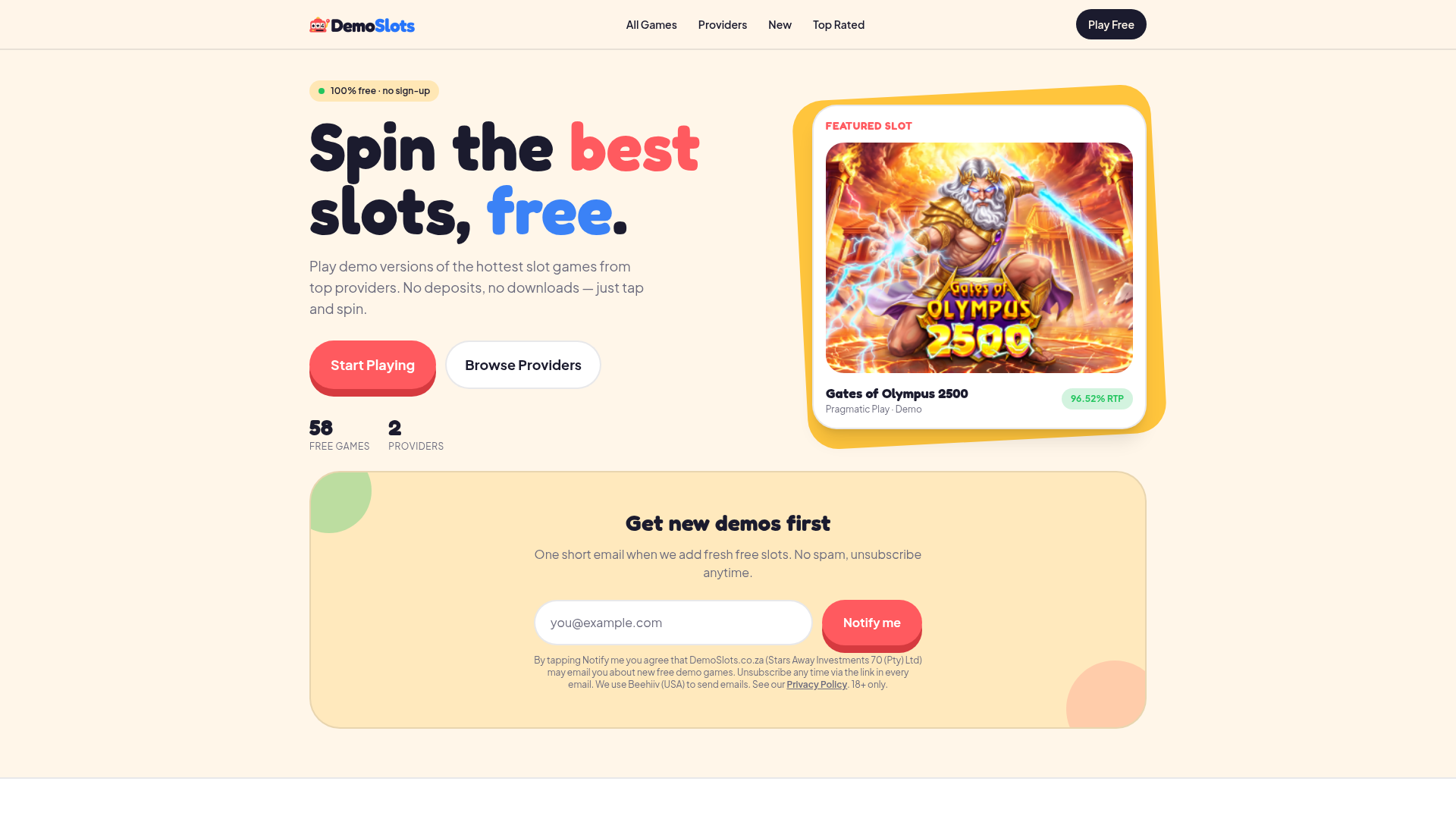 DemoSlots — free demo slots site